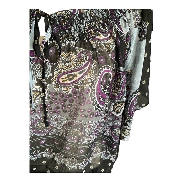 NWOT-TRAMP-SEMI SHEER PAISLEY PRINT TOP-SIZE LARGE - Picture 4 of 10